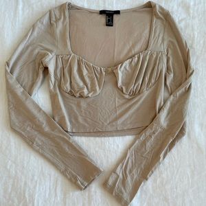 SOLD Bustier Long Sleeve Crop Top